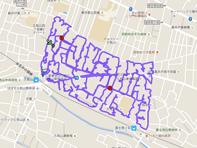 GPSの軌跡イメージ画像