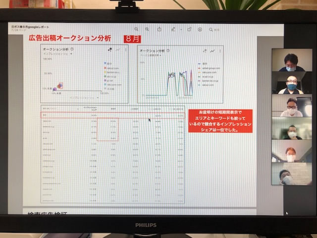 オンラインSF事業のPC画面